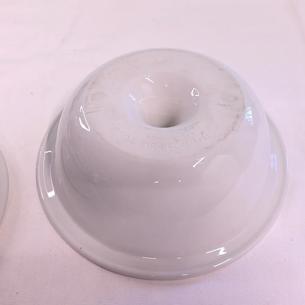 Kira Fournier Apple Baker Vintage 1984 White Ceramic Embossed Lid Kira Designs